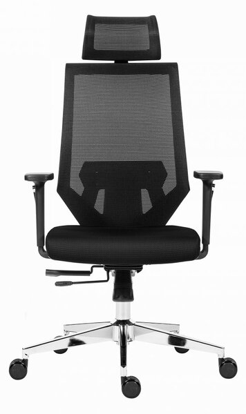 Kancelárska ergonomická stolička EDGE NET — sieť / látka, čierna, nosnosť 150 kg