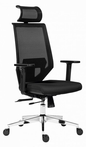 Kancelárska ergonomická stolička EDGE NET — sieť / látka, čierna, nosnosť 150 kg