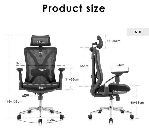 Kancelárska ergonomická stolička Neoseat STEVEN — čierna, nosnosť 150 kg