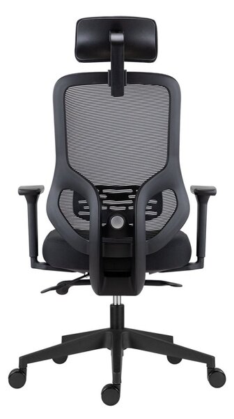 Kancelárska ergonomická stolička ATOMIC — sieť / látka, čierna, nosnosť 130 kg