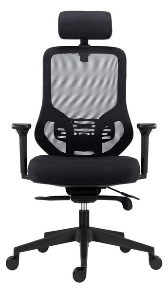Kancelárska ergonomická stolička ATOMIC — sieť / látka, čierna, nosnosť 130 kg