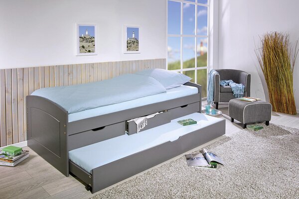 POSTEĽ S ÚLOŽNÝM PRIESTOROM, 90/200 cm sivá Carryhome - Online Only spálne, Online Only