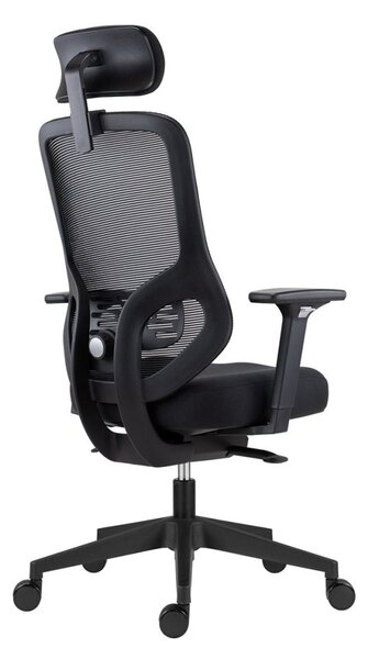 Kancelárska ergonomická stolička ATOMIC — sieť / látka, čierna, nosnosť 130 kg