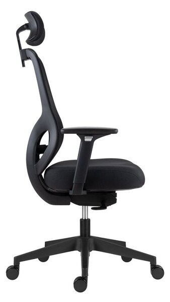 Kancelárska ergonomická stolička ATOMIC — sieť / látka, čierna, nosnosť 130 kg