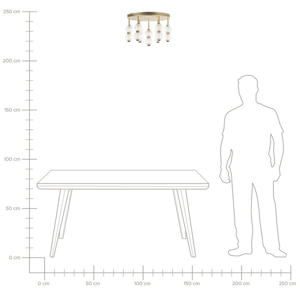 Závesná lampa zlatá kov železo sklenené tienidlá integrované LED svetlá okrúhly tvar moderné glamour osvetlenie