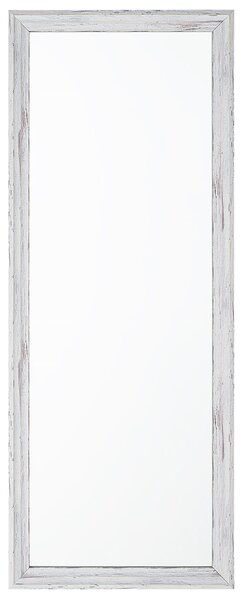 Nástenné zrkadlo biela sivá syntetický materiál sklo 50 x 130 cm obdĺžnikový tvar opotrebovaný vzhľad moderný rustikálny štýl