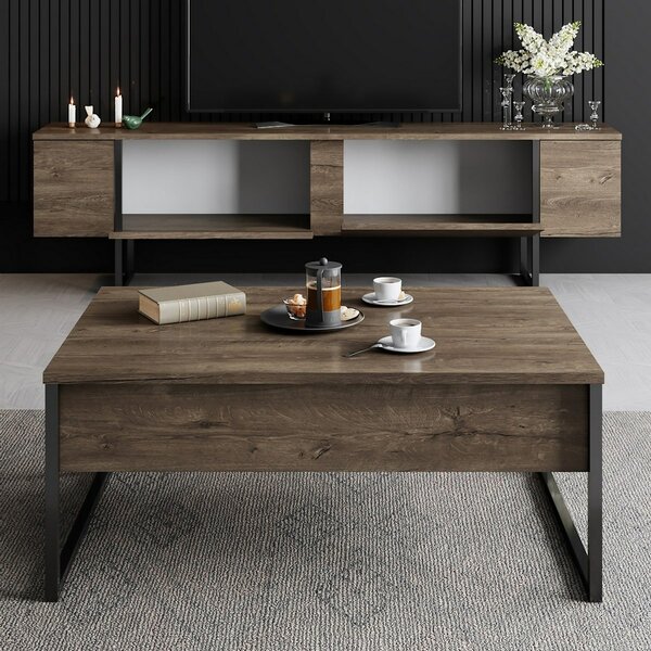 Televízny stolík Luxe Walnut and Black