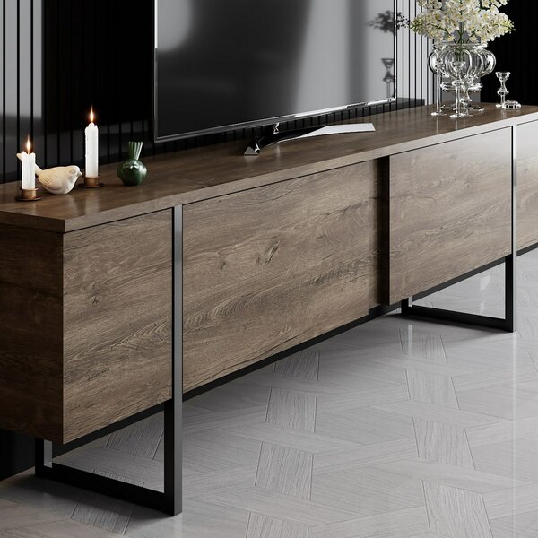 Televízny stolík Luxe Walnut and Black