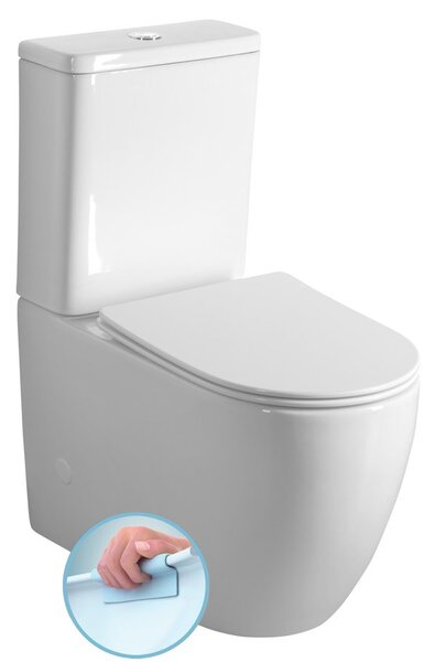 Sapho Sapho, INFINITY RIMLESS WC kombi misa s nádržkou, spodný/zadný odpad, biela, PC105WR