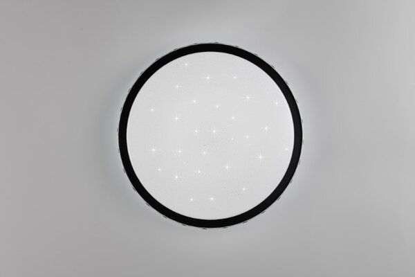 TRIO Reality R64811102 VARDA stropné svietidlo D390mm SMD LED 24W/2500lm 2700-6500K čierna, diaľkový ovládač, starlight efekt