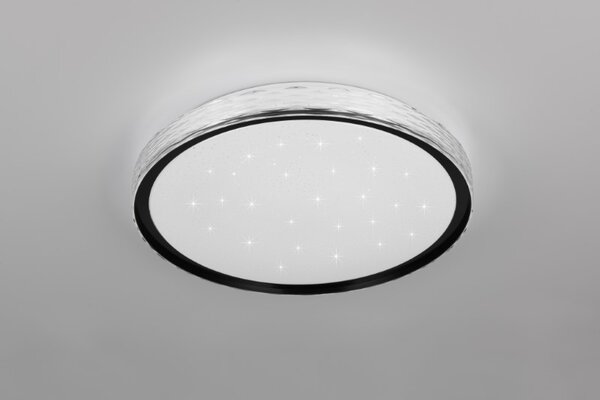 TRIO Reality R64811102 VARDA stropné svietidlo D390mm SMD LED 24W/2500lm 2700-6500K čierna, diaľkový ovládač, starlight efekt