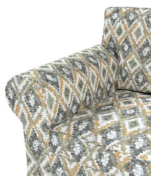 Poťah na kreslo Ektorp farba produktu modrá látka zapletaná, vzorované