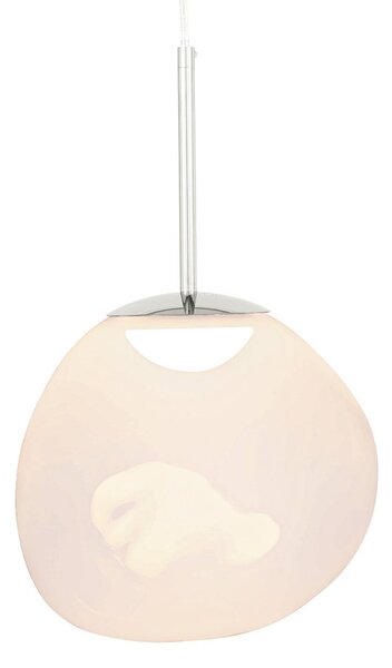 Tom Dixon, LED závesné svietidlo Melt, Ø 28 cm, opálová/strieborná farba, Biela / opálová, Obývacia izba / jedáleň, Plast, Dizajn, Závesné svietidlo