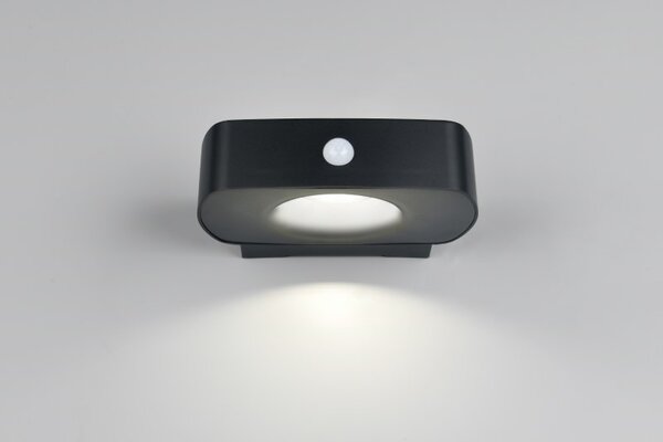 TRIO Reality R23336202 BILBAO solárne nástenné svietidlo so senzorom SMD LED 6W/700lm 4000K IP44 čierna, hybrid