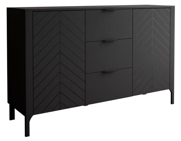 KOMODA SALOME SO ŠUPLÍKMI ČIERNA 153 cm