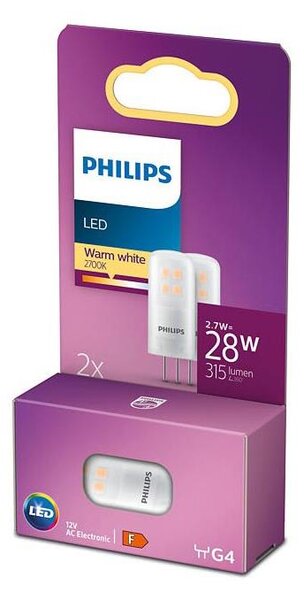 SADA 2x LED Žiarovka Philips G4/2,7W/12V 2700K