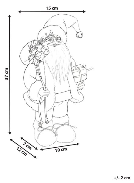 Dekoratívna figúrka červená a zelená látka syntetický materiál vianočná dekorácia Santa Claus Mikuláš ozdoba