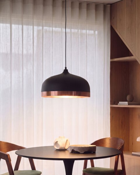 Závesná lampa čierna biela medená kov okrúhle tienidlo moderný industriálny štýl obývačka spálňa jedáleň