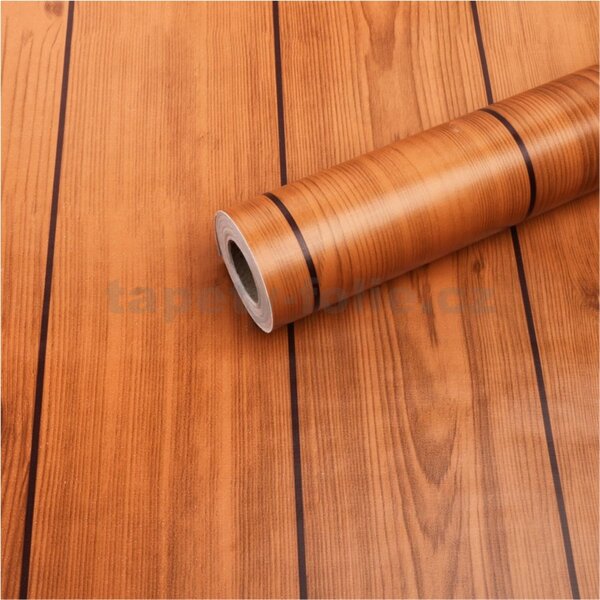 Samolepiace tapety 45 cm x 10 m IMPOL TRADE 9318, dub hnedý v latách, Samolepiace tapety