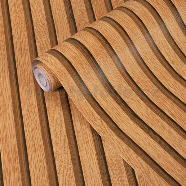 Samolepiace tapety 45 cm x 10 m IMPOL TRADE 9341, drevené lamely hnedé, Samolepiace tapety