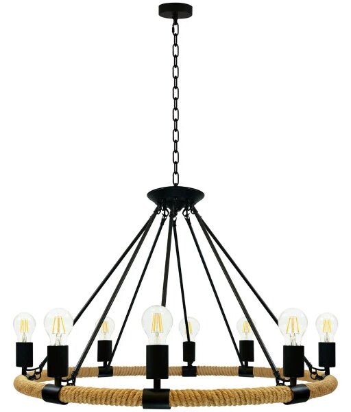 LED Luster na reťazi ROPE ARTHUR 8xE27/6W/230V