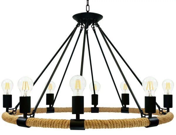 LED Luster na reťazi ROPE ARTHUR 8xE27/6W/230V