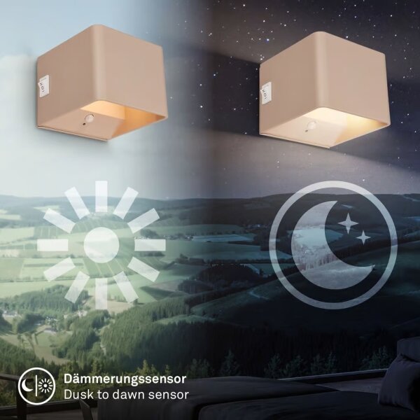 Briloner 3879011 - LED Nabíjateľné nástenné svietidlo so senzorom BORRA LED/1,5W/5V 3600 mAh béžová