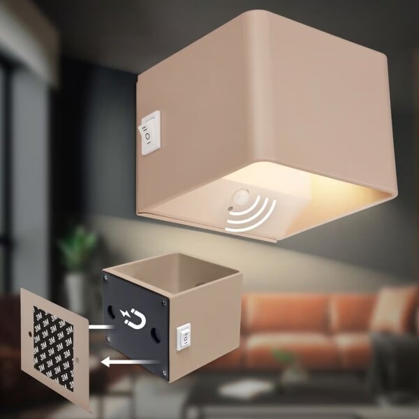 Briloner 3879011 - LED Nabíjateľné nástenné svietidlo so senzorom BORRA LED/1,5W/5V 3600 mAh béžová