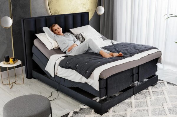 Zltahala.sk Kontinentálna posteľ VENETA boxspring s elektrickým polohovaním 200X180, horčicová (nube 45)