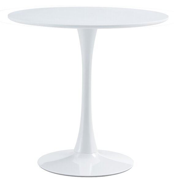 Kondela Jedálenský stôl, okrúhly, biela matná, priemer 80 cm, REVENTON NEW
