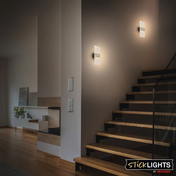 Briloner 3888012 - Nabíjateľné nástenné LED svietidlo AURA so senzorom, 2,5 W / 5 V, 1800 mAh, matné