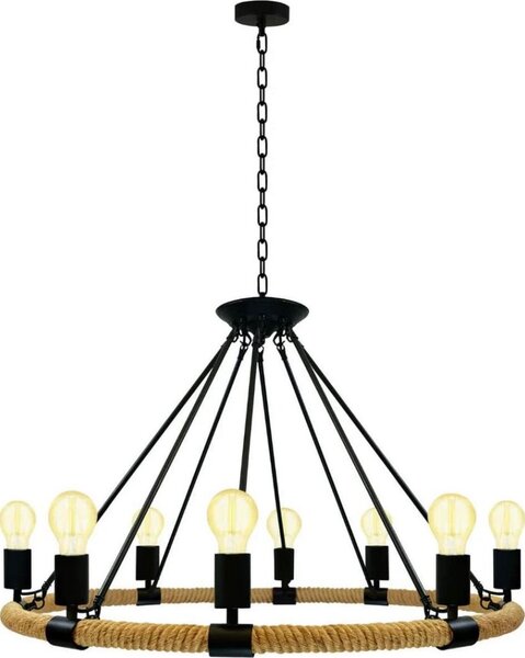LED Luster na reťazi ROPE ARTHUR 8xE27/6W/230V