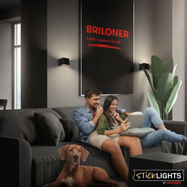 Briloner 3879015 - LED nabíjateľné nástenné svietidlo so senzorom BORRA LED/1,5W/5V 3600 mAh čierne