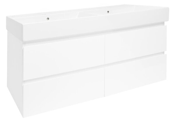 Kúpeľňová skrinka s umývadlom SAT B-Way 119x50x45 cm biely lesk BWAY2120WU2BI
