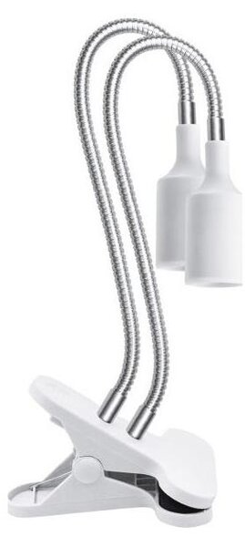 Flexibilná stolná lampa s klipom PLANTY 2xE27/30W/230V biela