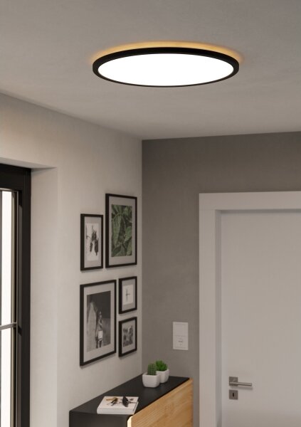 Eglo 901465-LED RGBW St. kúpeľ. svietidlo ROVITO-Z 16,8W/230V pr.50cm IP44 čierna