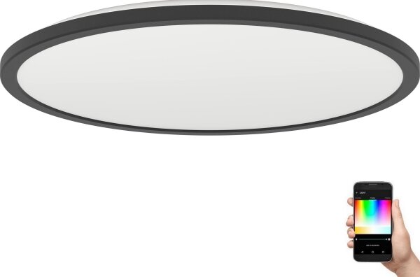 Eglo 901465-LED RGBW St. kúpeľ. svietidlo ROVITO-Z 16,8W/230V pr.50cm IP44 čierna