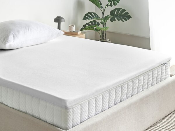 Vrchný matrac biela PU pena polyesterový poťah 140 x 200 cm topper podložka na posteľ spálňa