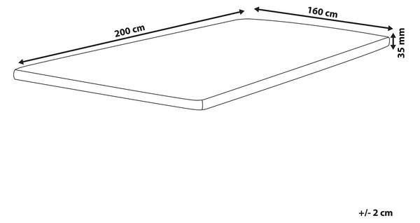 Vrchný matrac biela PU pena polyesterový poťah 160 x 200 cm topper podložka na posteľ spálňa
