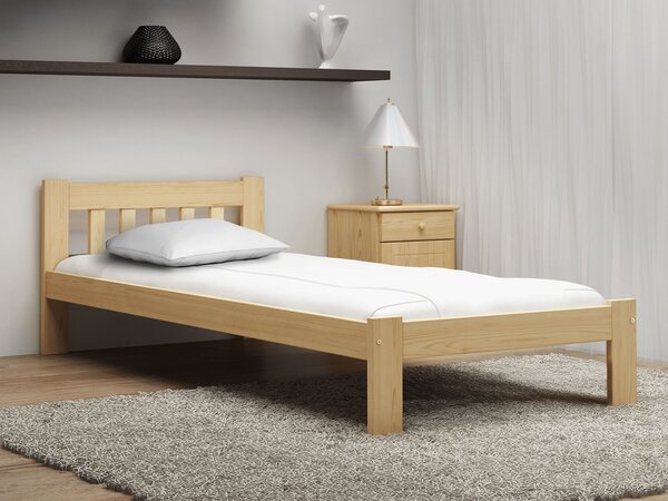Jednolôžková drevená posteľ 80x200 LK02 A - borovica