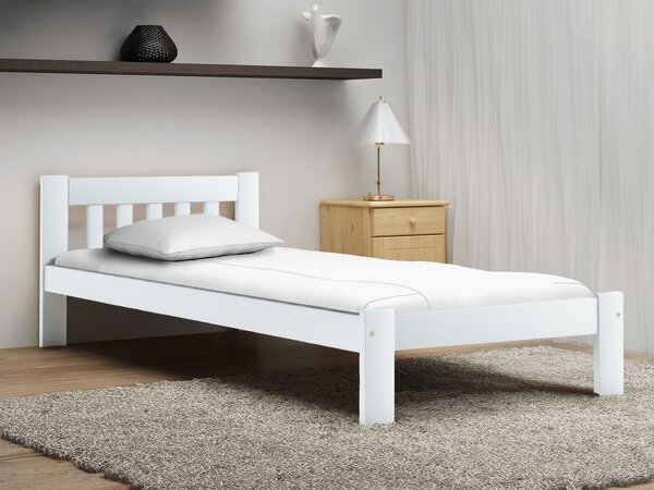 Jednolôžková drevená posteľ 80x200 LK02 A - biela