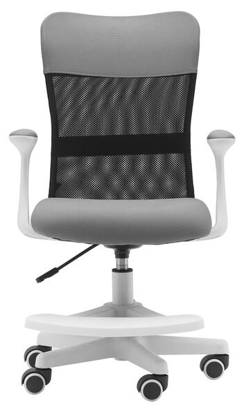 Detská stolička Neoseat MONKEY WHITE s podnožou — látka, biela / svetlo sivá