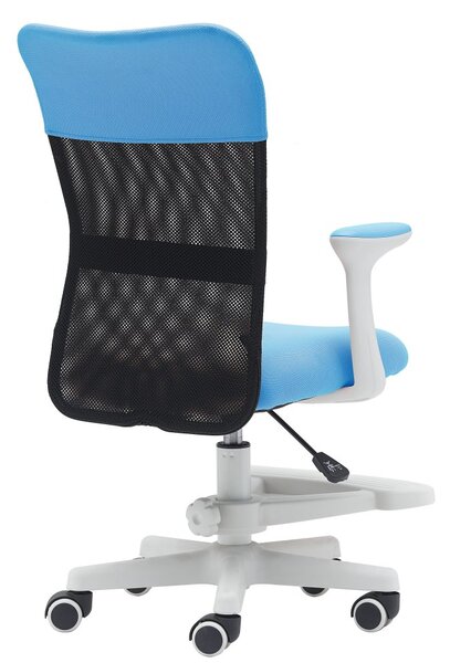 Detská stolička Neoseat MONKEY WHITE s podnožou — látka, biela / svetlo modrá