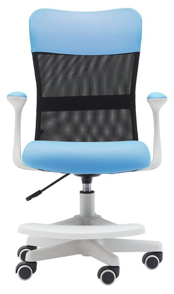 Detská stolička Neoseat MONKEY WHITE s podnožou — látka, biela / svetlo modrá