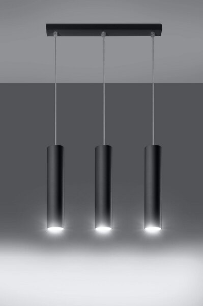 Sollux SL.0329 - Luster na lanku LAGOS 3 3xGU10/10W/230V čierna