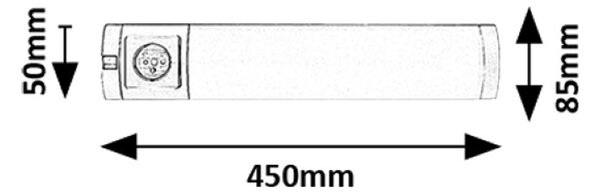 RABALUX 78038 Soft 2E svietidlo pod kuchynskú linku so zásuvkou š450mm LED 5W/260lm 4000K strieborná, biela