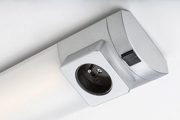 RABALUX 78038 Soft 2E svietidlo pod kuchynskú linku so zásuvkou š450mm LED 5W/260lm 4000K strieborná, biela