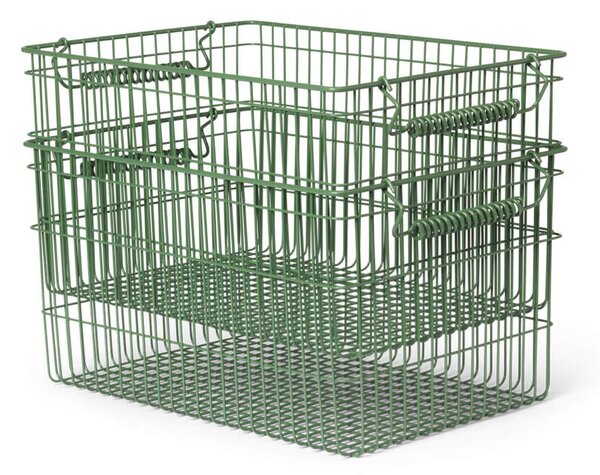 Ferm Living Úložný kôš Cala Stackable Baskets set 2ks, verdant green