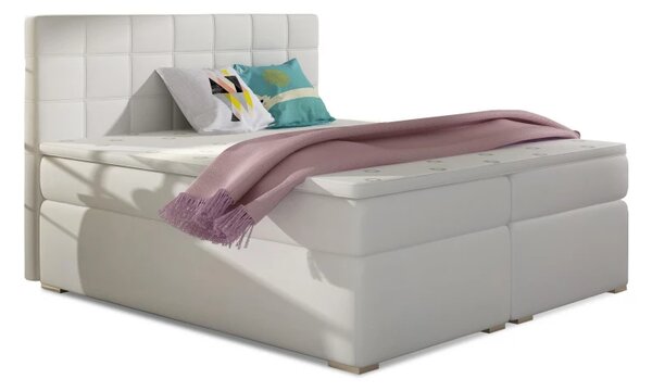 Zltahala.sk Posteľ Boxspring Alicia 200 x 180, biela (koženka - ba 06/soft 17)