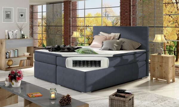 Zltahala.sk Posteľ Boxspring Divalia 200 x 180, krémová (koženka - bd 07)